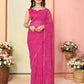 Pink Georgette Designer Printed Ready To Wear Saree - Elite | Swadesiicart