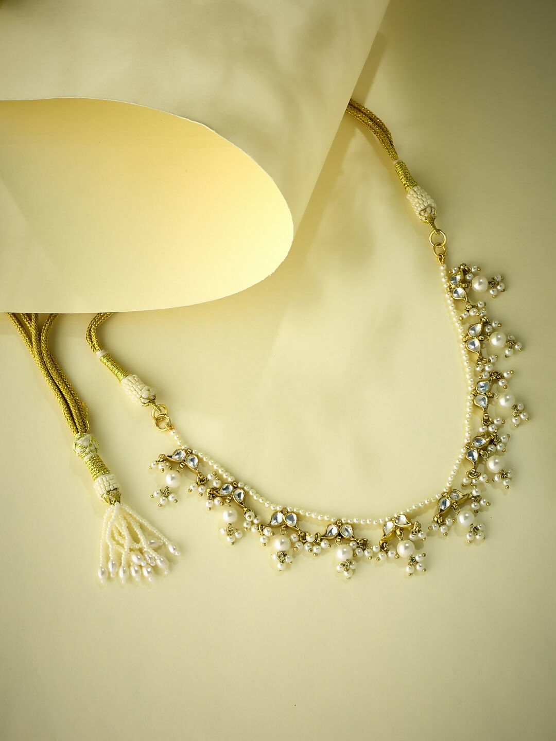 Nuyug 22K Gold-Plated Kundan & Pearl Studded Matha Patti Head Jewellery | Swadesiicart