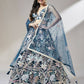 House of Panchhi Navy blue Net Sequinse Work Lehenga & Blouse with Dupatta | Swadesiicart