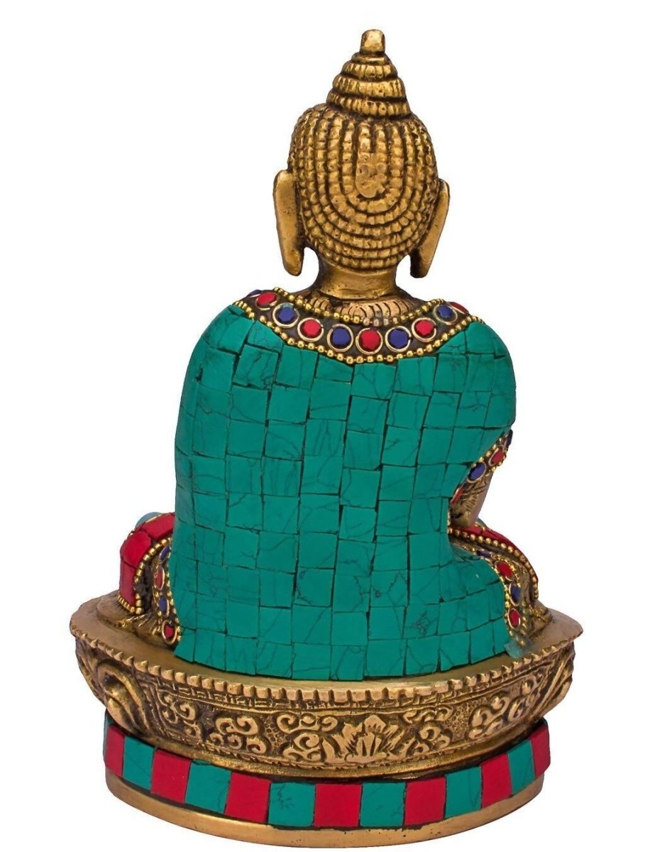 Artvarko Brass Buddha Vitarka Statue Multicolor - Swadesiicart