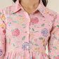 Kaajh Women's Baby Pink Printed Cotton Co-ord Set - Swadesiicart