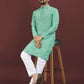 Anaita Turquoise Embroidered Silk Straight Kurta