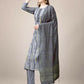 Jyoti Fashion Women's Grey Rayon Print with Embroidery & Fancy Lace Work Kurta with Trouser & Dupatta | Swadesiicart