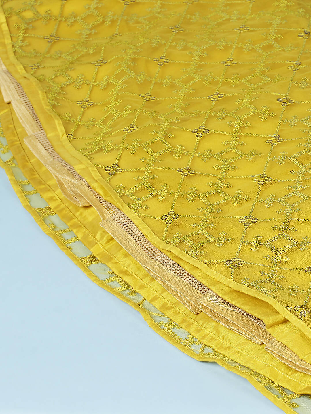 House of Panchhi Mustard Net Sequinse Work Lehenga & Blouse, Dupatta | Swadesiicart