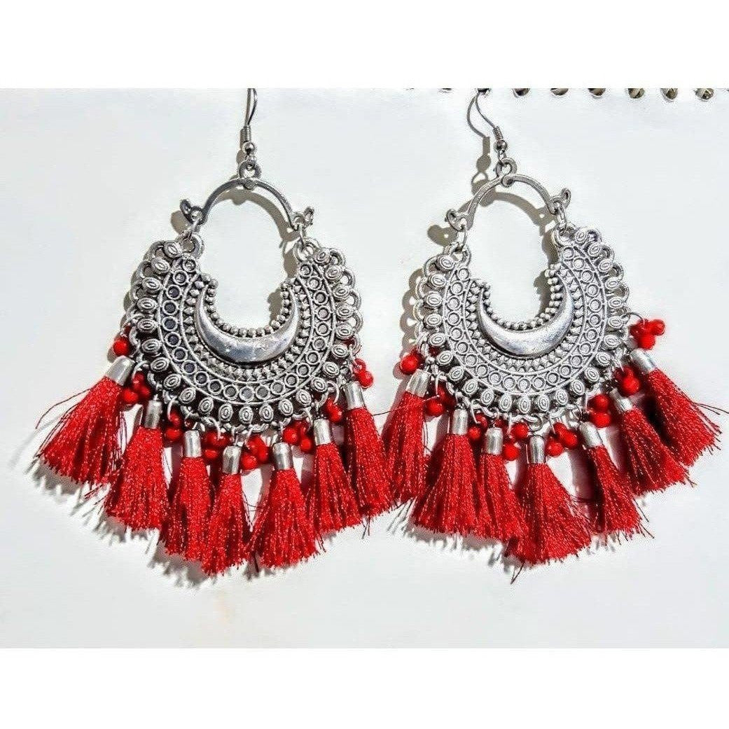 MS Fashion India Women artificial jwellery Earring Color-Red | Swadesiicart