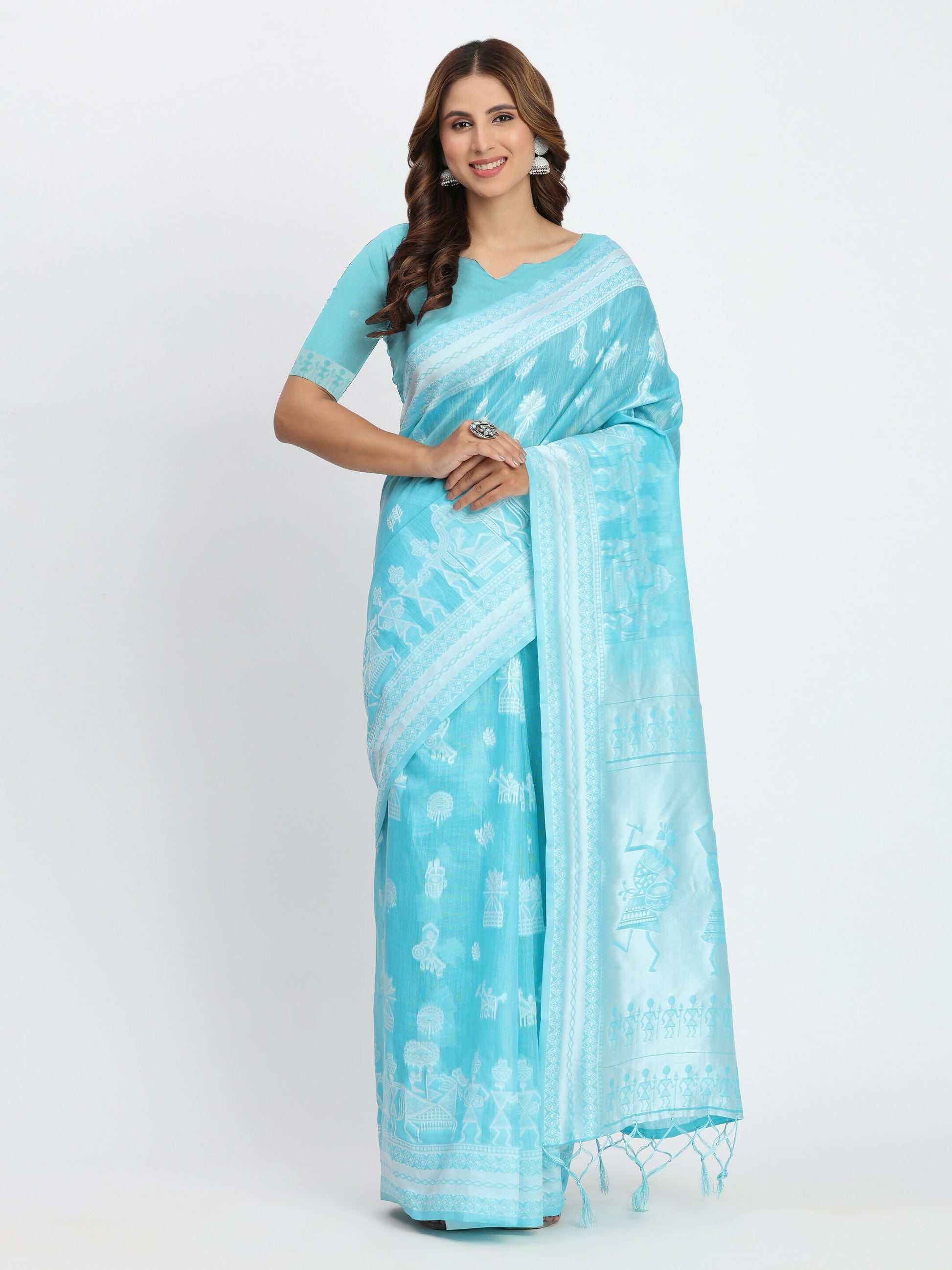Shree Shyam Fashion Linen Cotton Grey Saree