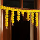 Tied Ribbons Yellow Entrance Hanging Marigold Flowers Bandhanwar Toran Garland with Bells | Swadesiicart
