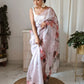 Vamsee Pinki Khatali Baby Pink Organza Saree - Swadesiicart