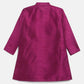 Ahalyaa Purple Poly Silk Solid Kids Kurta Churidar Set For Boys | Swadesiicart