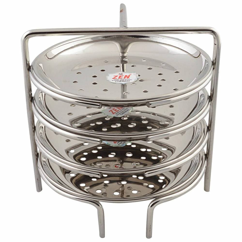 Jain Stainless Steel Small Idiappam Stand - 4 Plates - Swadesiicart