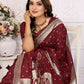 Anaita Brown kochi Silk With Bandhej Weaving Saree With Blouse