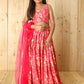 Aayaa Designer Printed Silk Embroidery Kids Lehenga Choli - Pink