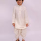 Lil Drama Mishti White Kurta Dhoti and Jacket For Boys | Swadesiicart