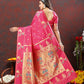Lorenvalley Fashion Pink Soft Paithani Silk Woven Design Copper Zari Meenakari Weaving Saree - Swadesiicart