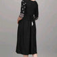 PAVONINE Black Color Burfi Design Embroidery Dress For Women | Swadesiicart