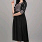 PAVONINE Black Color Burfi Design Embroidery Dress For Women | Swadesiicart