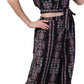 PAVONINE Black Color Printed Crop Top And Flared Palazzo Set For Girls & Women - Swadesiicart