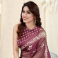 Women's Partywear Designer Wine Chinon Shiffon Fancy Saree - Dyuti | Swadesiicart