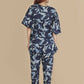 Breathables Women’S Loungewear Kaftan Cotton Blue Floral Print Co-Ord Set