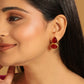 Nuyug 22K Gold Plated Red Embrace Earrings | Swadesiicart
