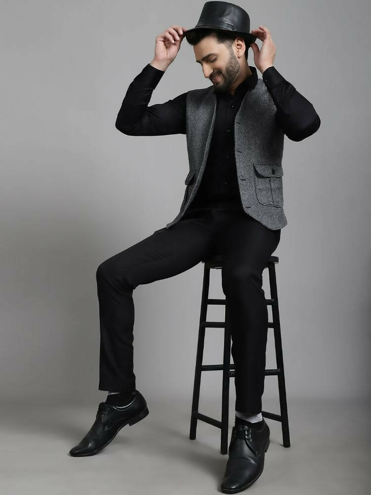 Even Apparels Solid Waistcoat - Grey | Swadesiicart