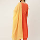 FIORRA Women's Orange Poly Crepe Flared Kurta With Dupatta - Swadesiicart