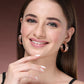 NVR Women's Set of 6 Rose Gold-Polished Contemporary Hoop Earrings | Swadesiicart