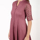 Aniyah Rayon Block Print Flared Anarkali Kurta Dusty Pink (AN-157K)