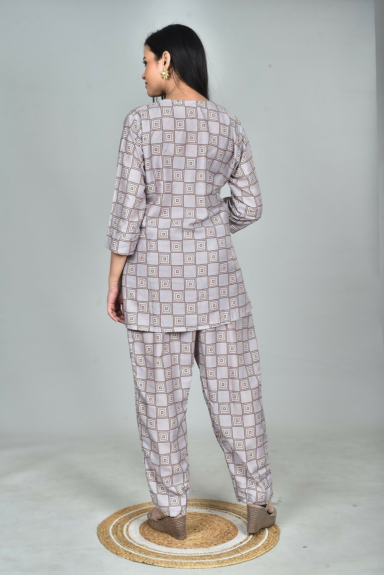 Morchari Digital Print Semi Muslin Co-Ord Set Top & Trouser-Multicolor - Swadesiicart