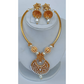 White Kemp Ganesh Temple Neckalce Set - Swadesiicart