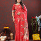 Lorenvalley Fashion Red Soft Paithani Silk Woven Design Copper Zari Meenakari Weaving Saree - Swadesiicart