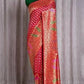 DEIANA'S Beautiful Designer Golden zari Soft Lichi Silk Saree - Red - Swadesiicart