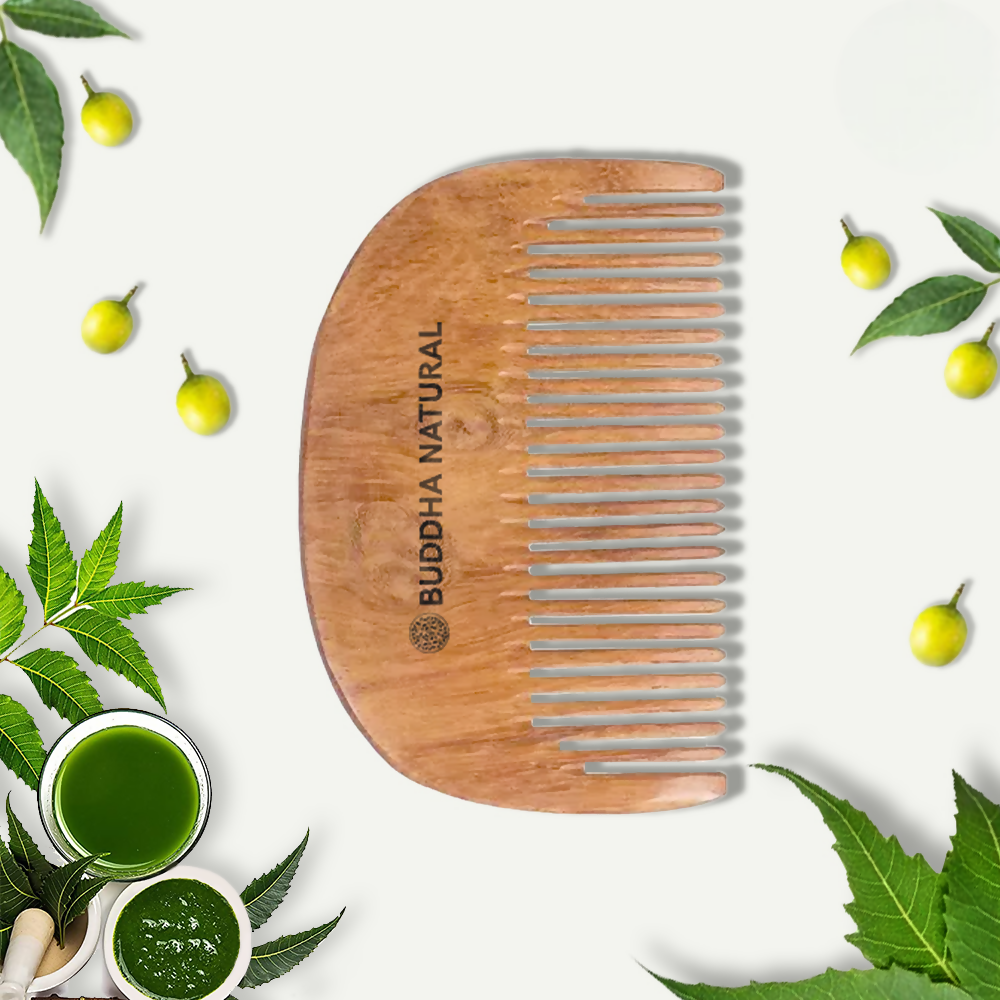 Buddha Natural Beard Kacchi Neem Wooden Comb - Buddha Naturals