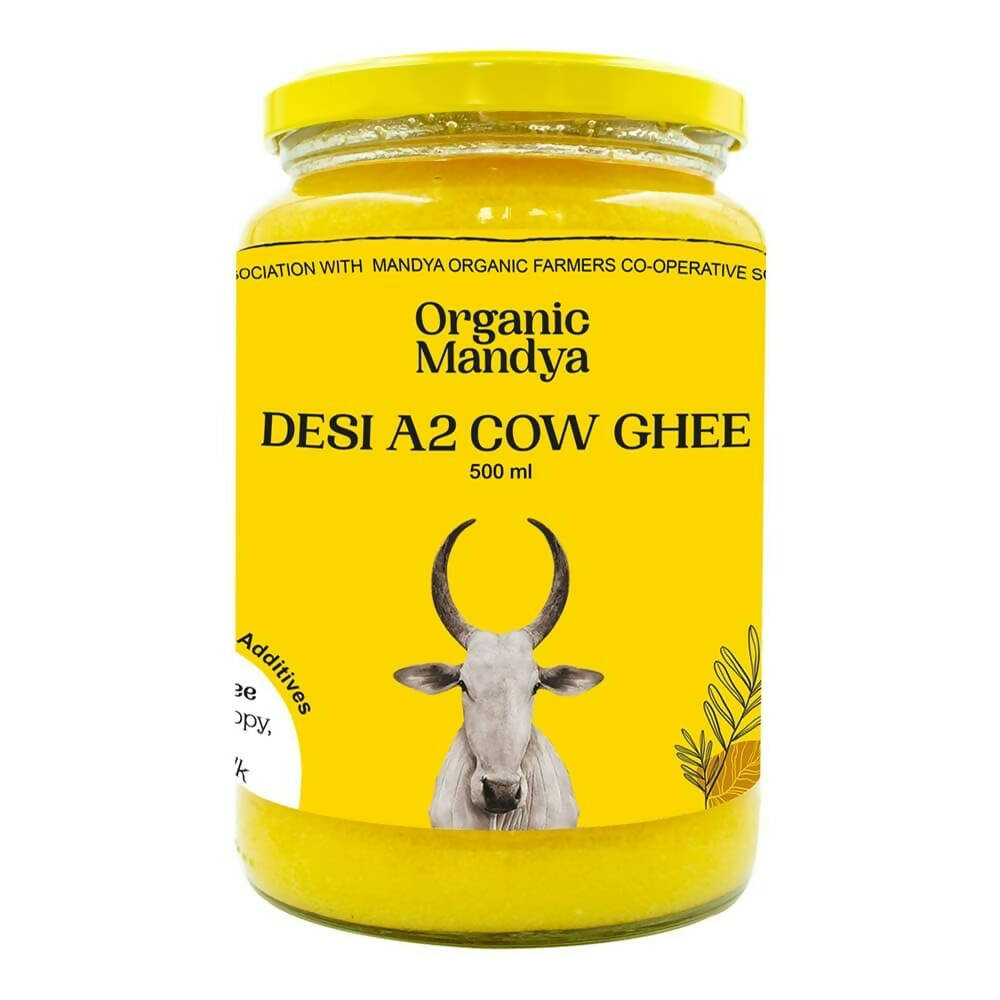 Organic Mandya Premium A2 Desi Ghee | Pure, Natural & Healthy | Forest Grazed, Stress Free Cattle | Ethically Sourced | Glass Jar | Swadesiicart