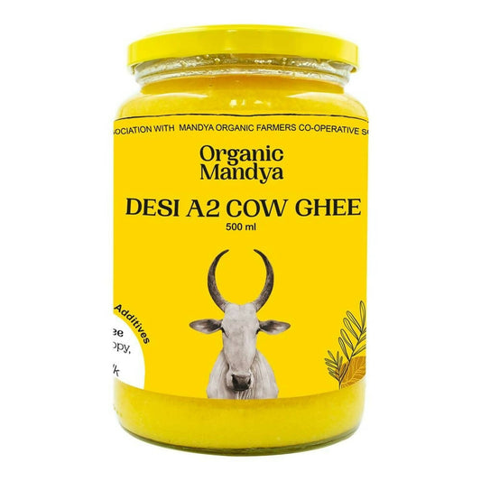Organic Mandya Premium A2 Desi Ghee | Pure, Natural & Healthy | Forest Grazed, Stress Free Cattle | Ethically Sourced | Glass Jar | Swadesiicart