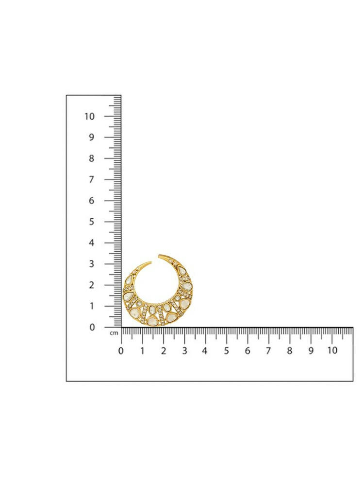 Moissanite Gold plated Round Earrings - Ruby Raang | Swadesiicart