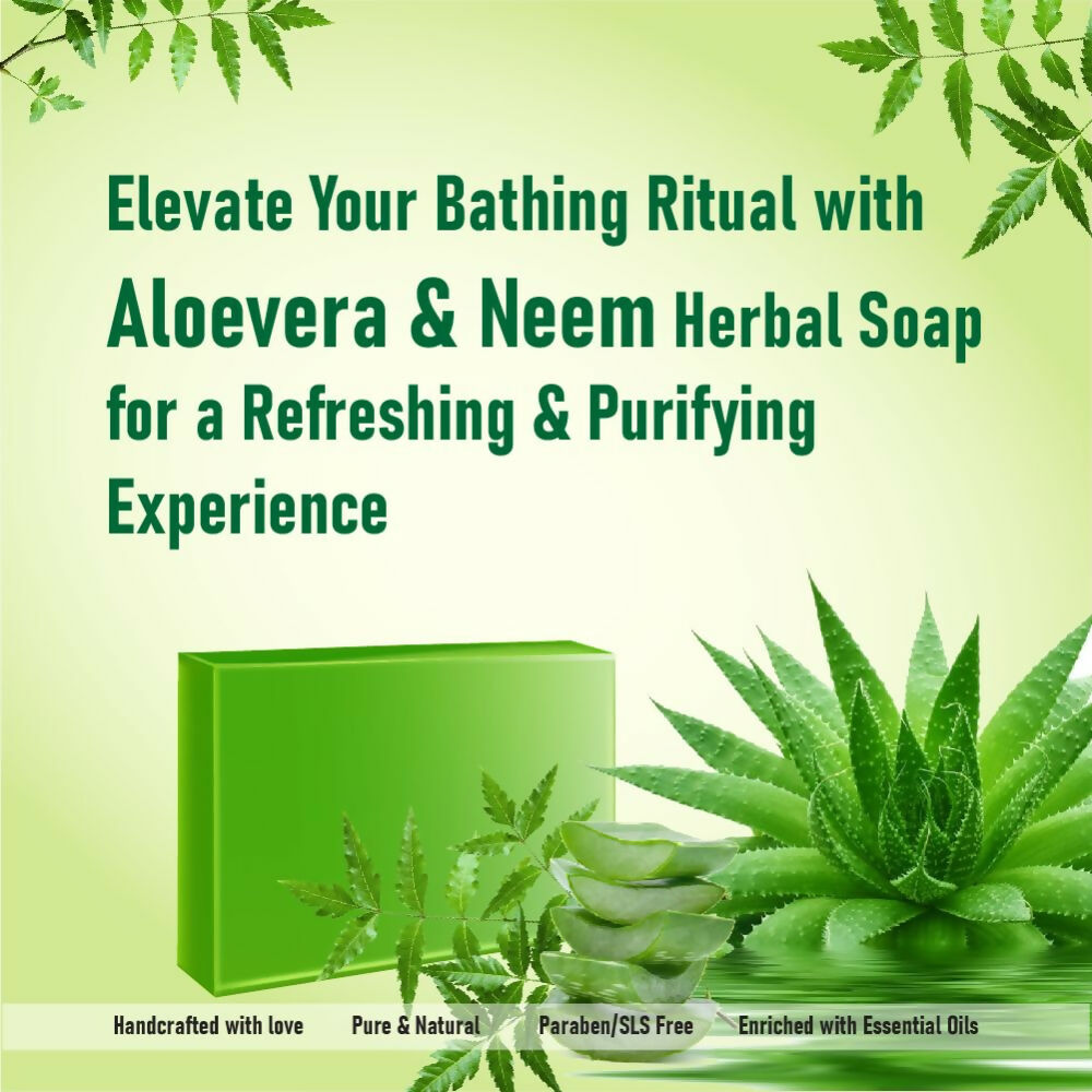 Prakriti Herbal Soap Aloevera and Neem - Swadesiicart