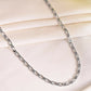 VOJ Men Silver Plated Stainless Steel Cuban Link Chain | Swadesiicart