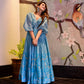 Casual Designer Sky Cotton Silk Gown - Anbazaar