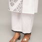 Indian Clothing FIORRA Women's White Cotton Straight Kurta Palazzo Set - Swadesiicart