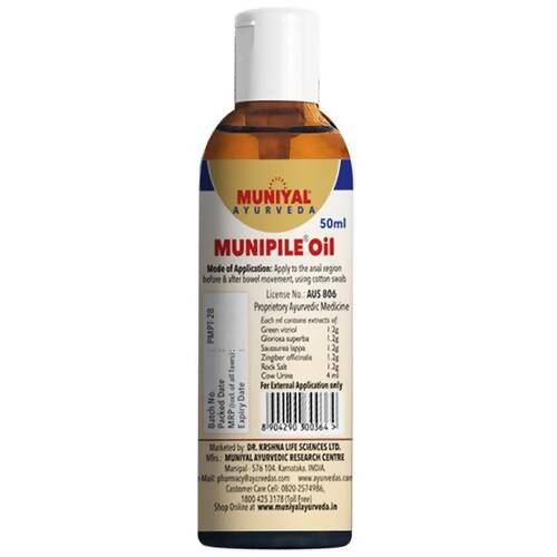 Muniyal Ayurveda Munipile Oil - Swadesiicart