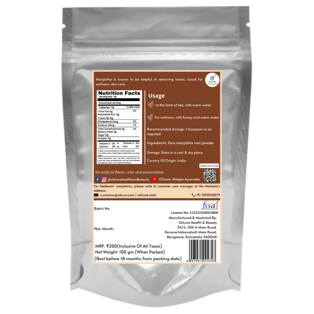 Nxtgen Ayurveda Manjistha Powder - Swadesiicart