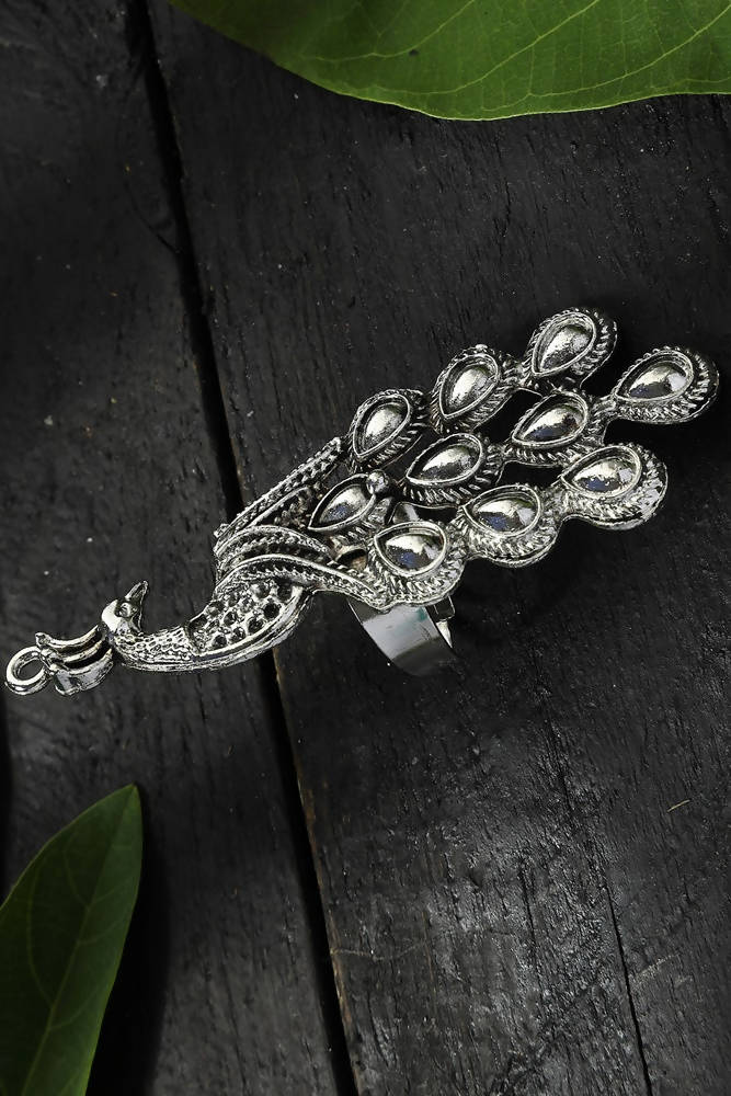 Mominos Fashion Oxidised Peacock Ring | Swadesiicart