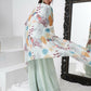 Sea Green Digital Chinon Handwork Top with Palazzo & Shrug - Naomika - Swadesiicart
