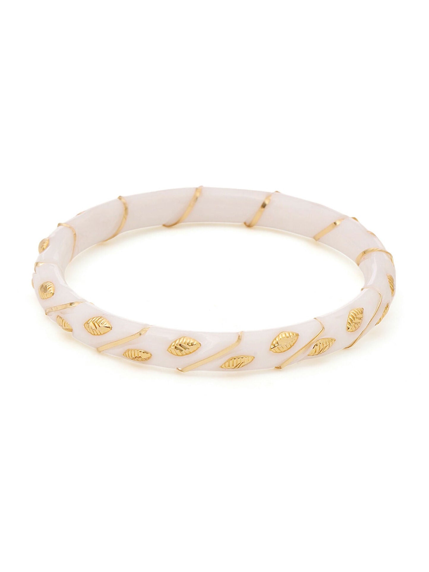 Ruby Raang White Traditional Bangle | Swadesiicart