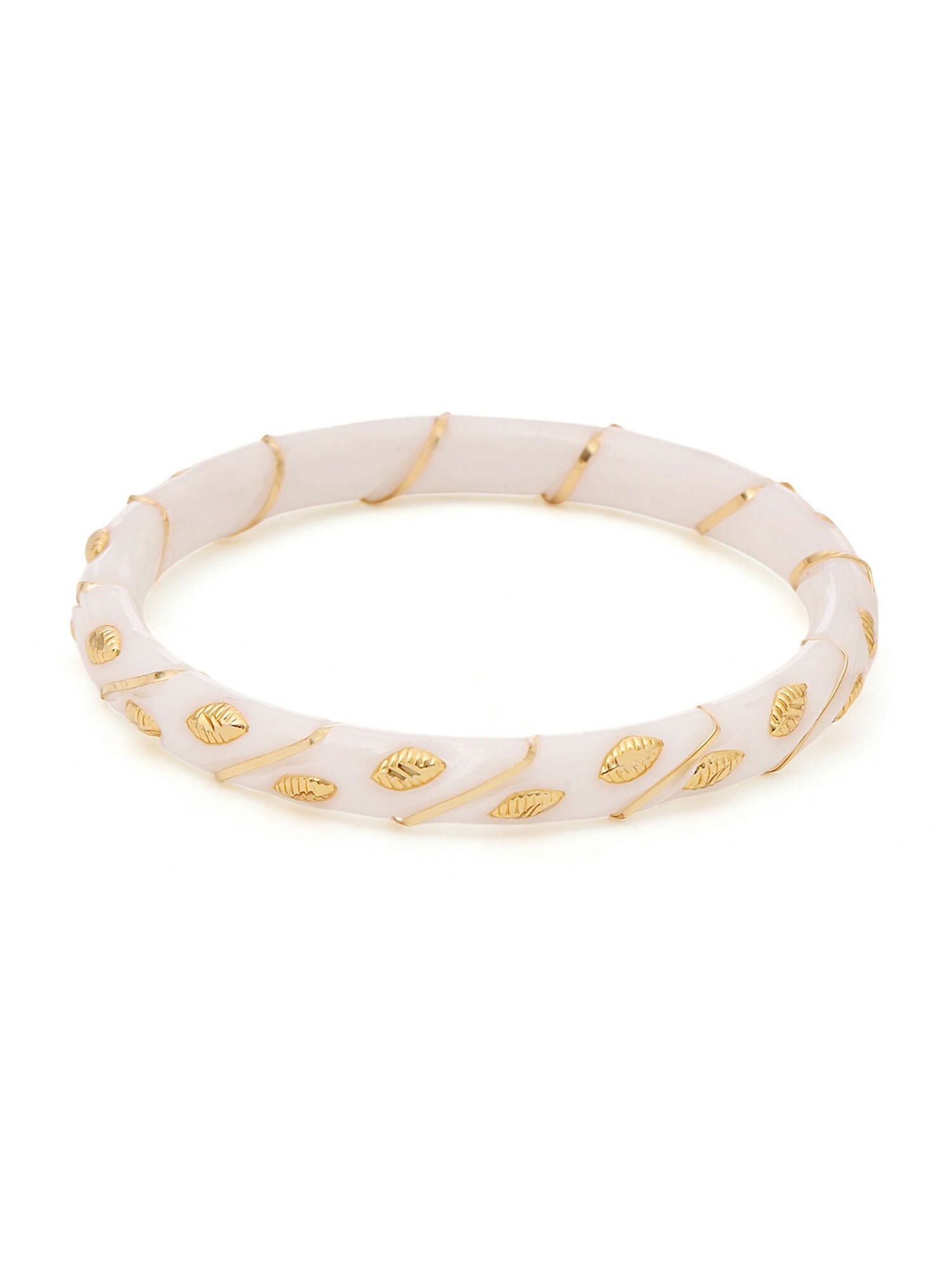 Ruby Raang White Traditional Bangle | Swadesiicart