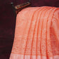 Mix of Peach and Orange Block Printed Semi Chanderi Saree By Gayathri Reddy Designer Studio | Swadesiicart