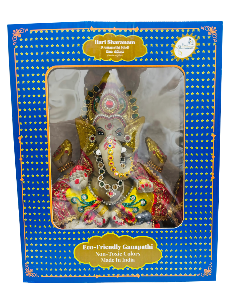 Eco-Friendly Ganesh Idols (Non-Toxic Colors) With Chatri, Kumkum & Akshat | Swadesiicart