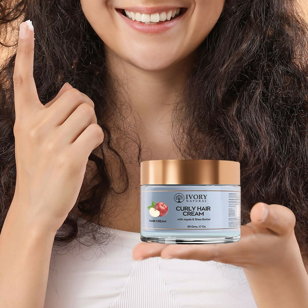 Ivory Natural Curly Hair Cream - Bouncy, Shiny, Humidity-Resistant Curls Hair | Swadesiicart
