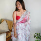 Vamsee Ferry White Organza Saree - Swadesiicart